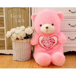 Pink 3.5 Feet Teddy Bear holding I Love You Heart
